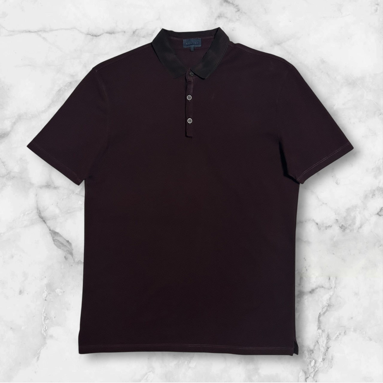 LANVIN BURGUNDY POLO SHIRT