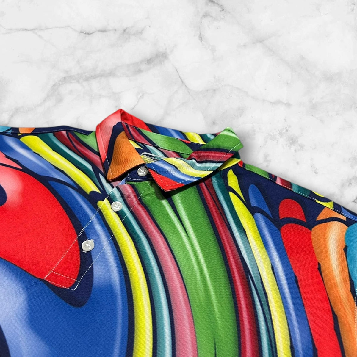 U FOR U
ABSTRACT SWIRL PRINT SHORT POLO SHIRT