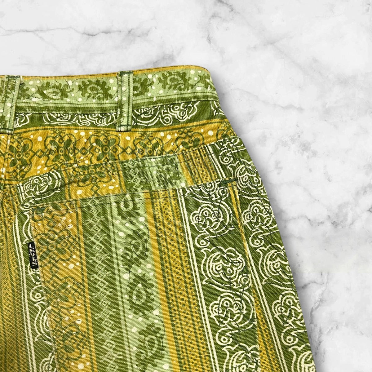 LEVIS PATTERNED FLARE PANTS GREEN