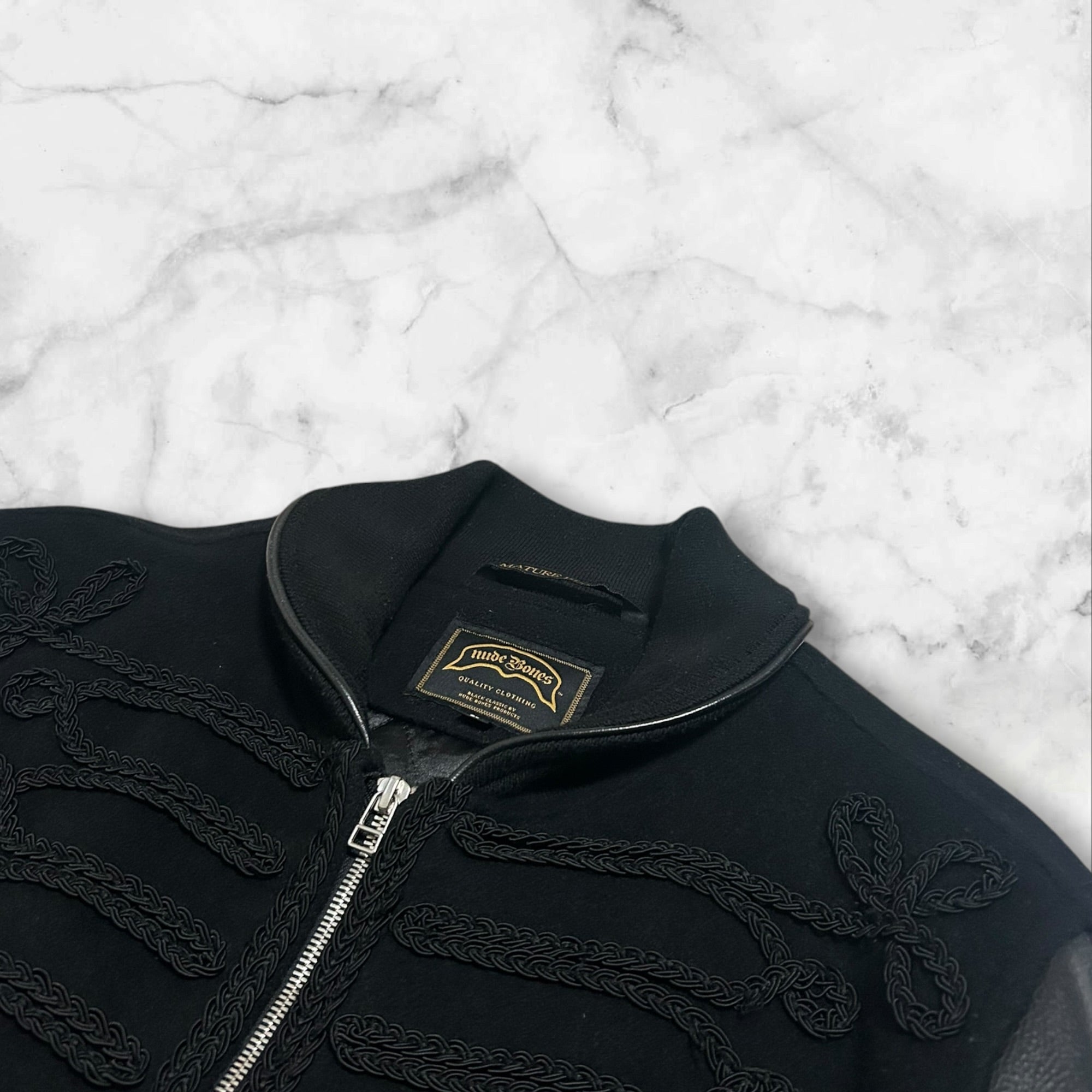 NUDE BONES BLACK LEATHER JACKET