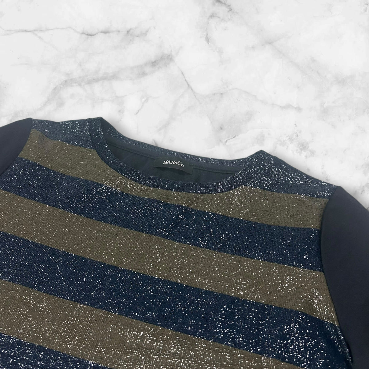 MAX&CO 
METALLIC  BOARDER T-SHIRT