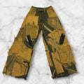 NO BRAND WIDE LEG PATCHWORK PANTS