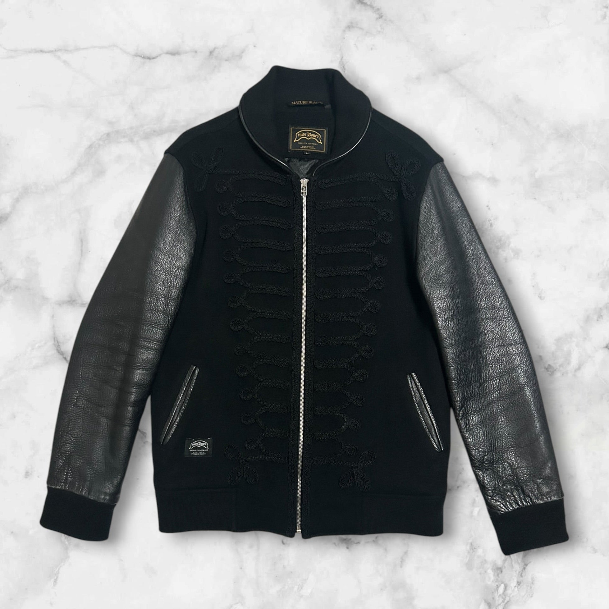 NUDE BONES BLACK LEATHER JACKET