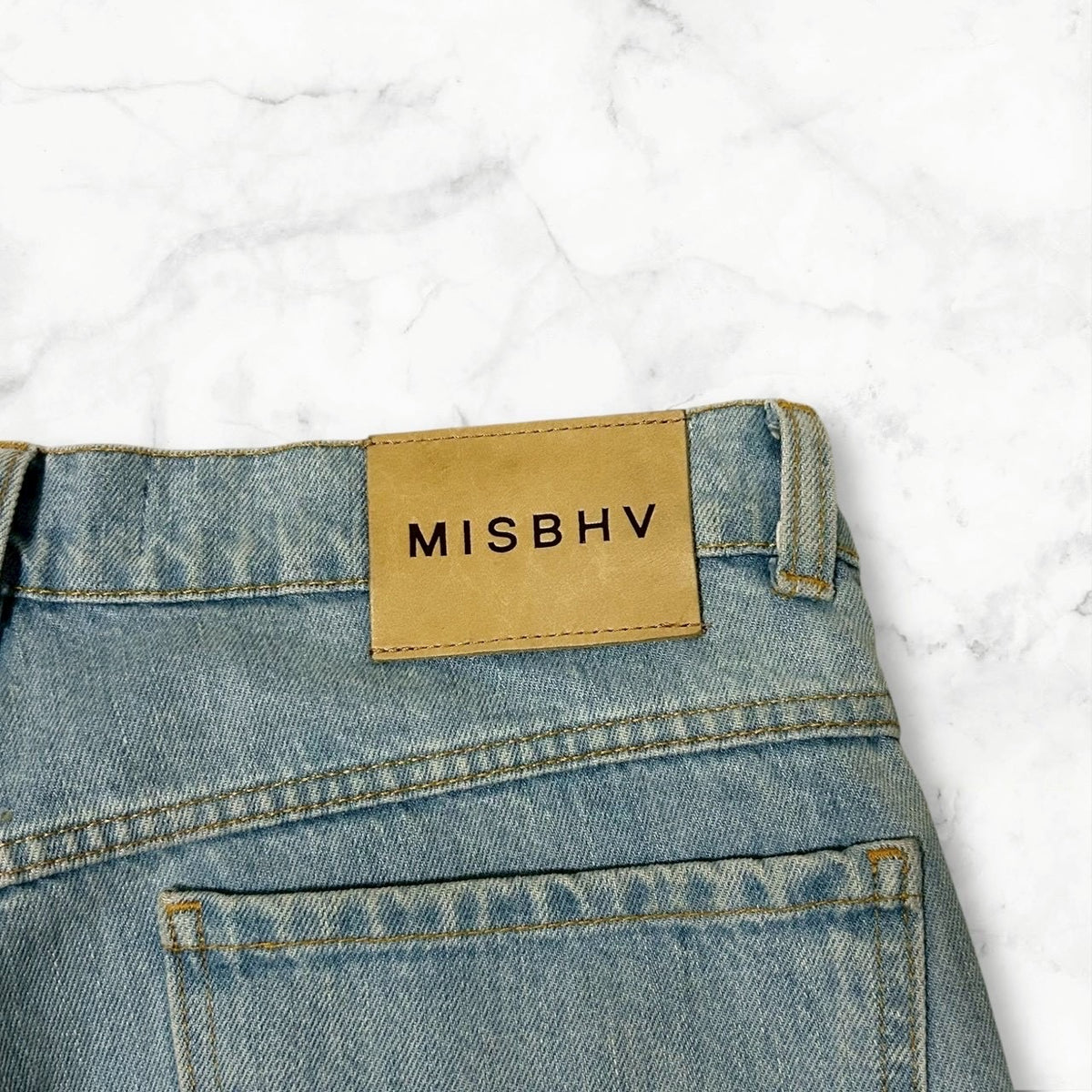 MISBHV STUDDED STRAIGHT DENIM PANTS