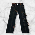 SPACE TRIBE BTECHWEAR STRAP CARGO PANTS BLACK
