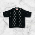 MAISON SPECIAL 
OVAL CUTOUT KNIT T-SHIRT BLACK