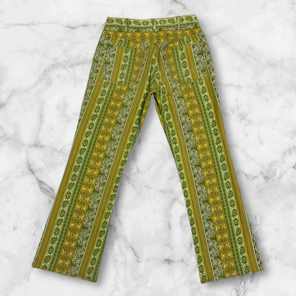 LEVIS PATTERNED FLARE PANTS GREEN