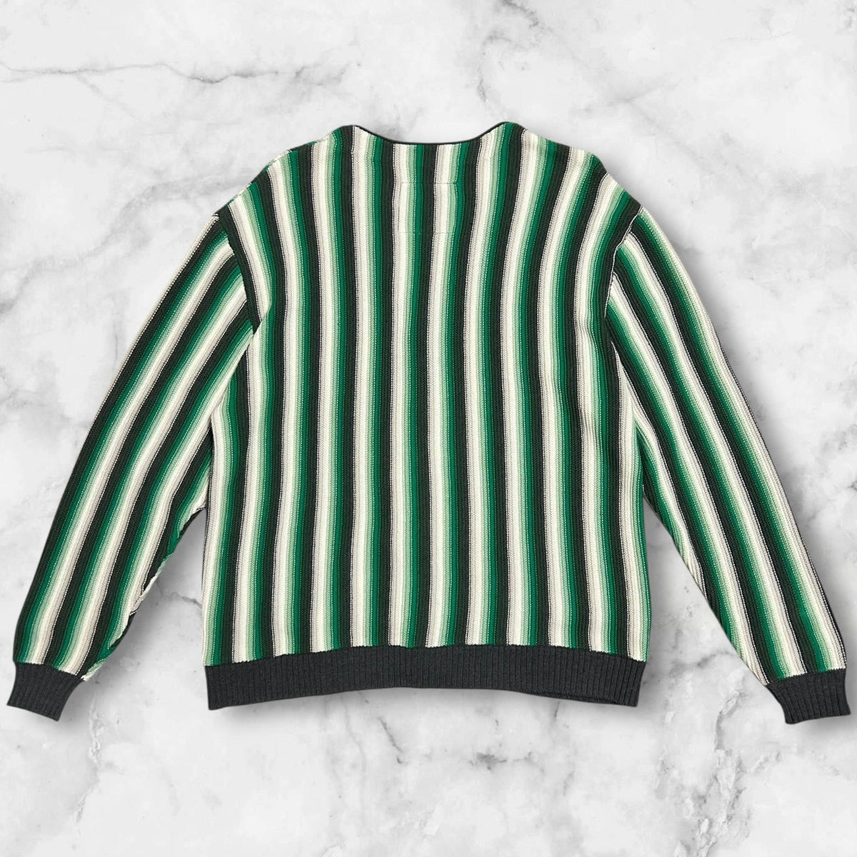 NO BRAND STRIPE CARDIGAN GREEN