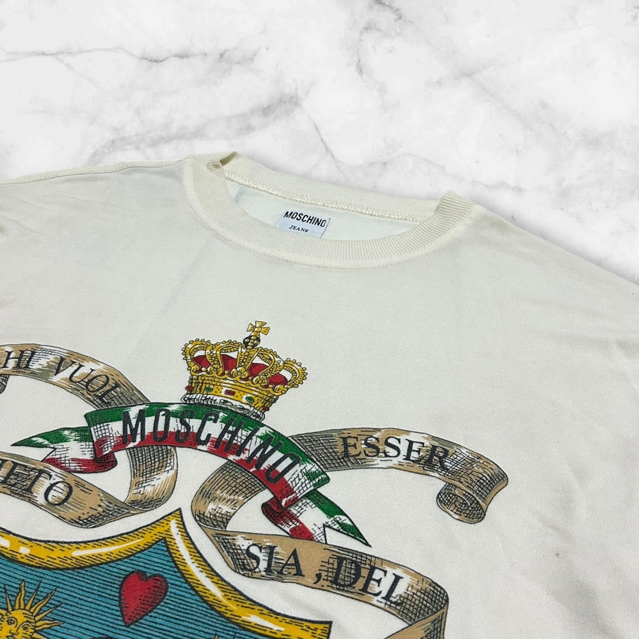 MOSCHINO JEANS EMBLEM GRAPHIC LONG SLEEVE T-SHIRT