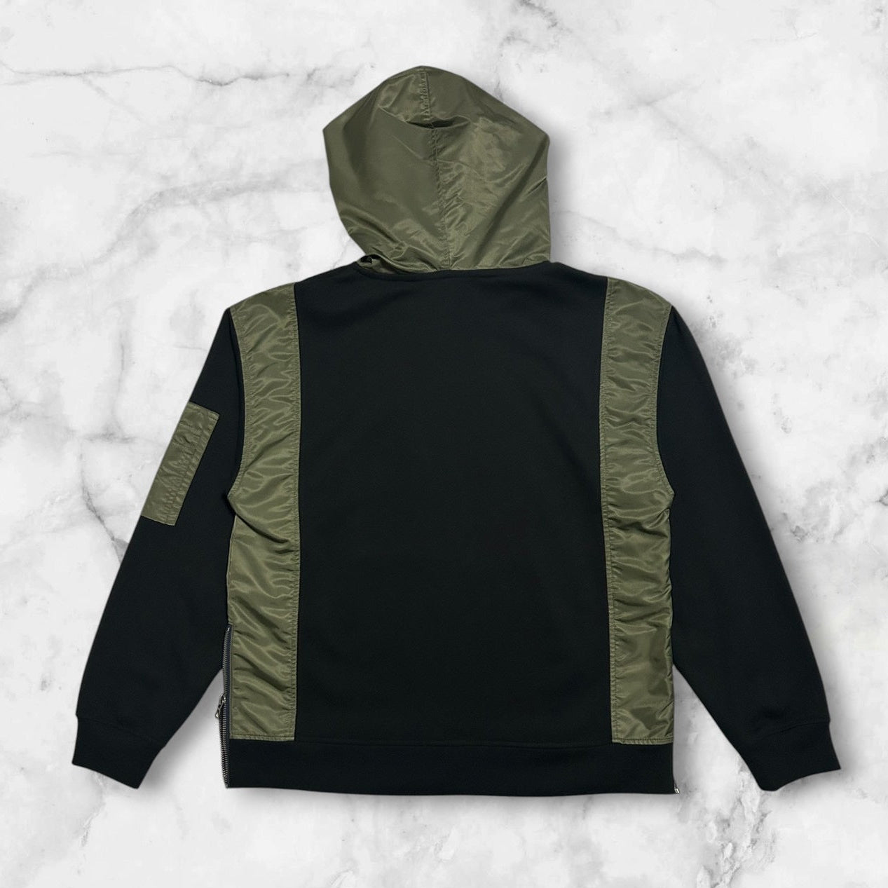 MMMMM MILITARY PANEL HOODIE WITH ZIP POCKET