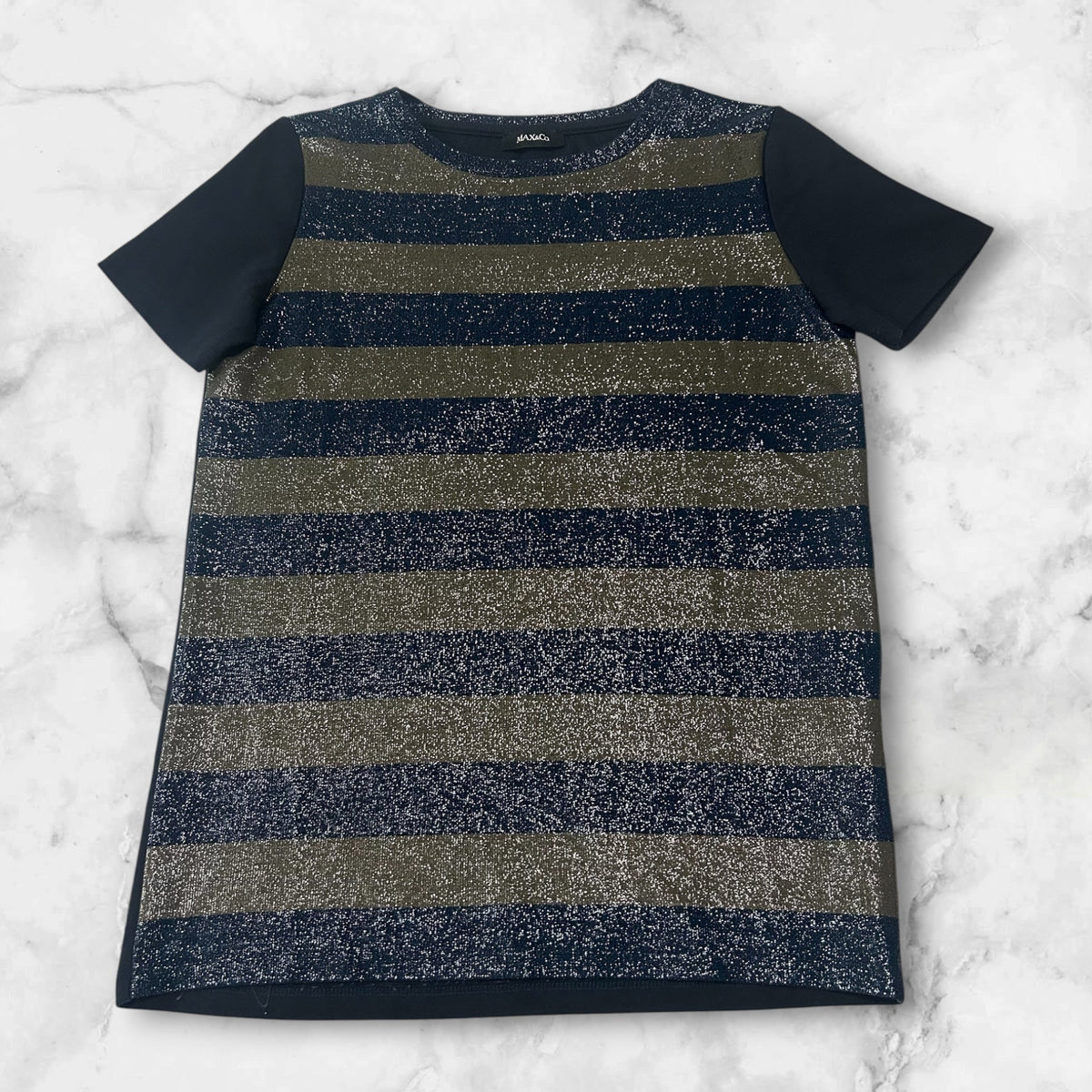 MAX&CO 
METALLIC  BOARDER T-SHIRT