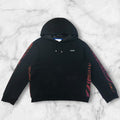KOCHÉ ZEBRA PRINT PANEL HOODIE BLACK