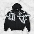 CHRISTOPHER SHANNON LOGO PATCHWORK CROPPED HOODIE