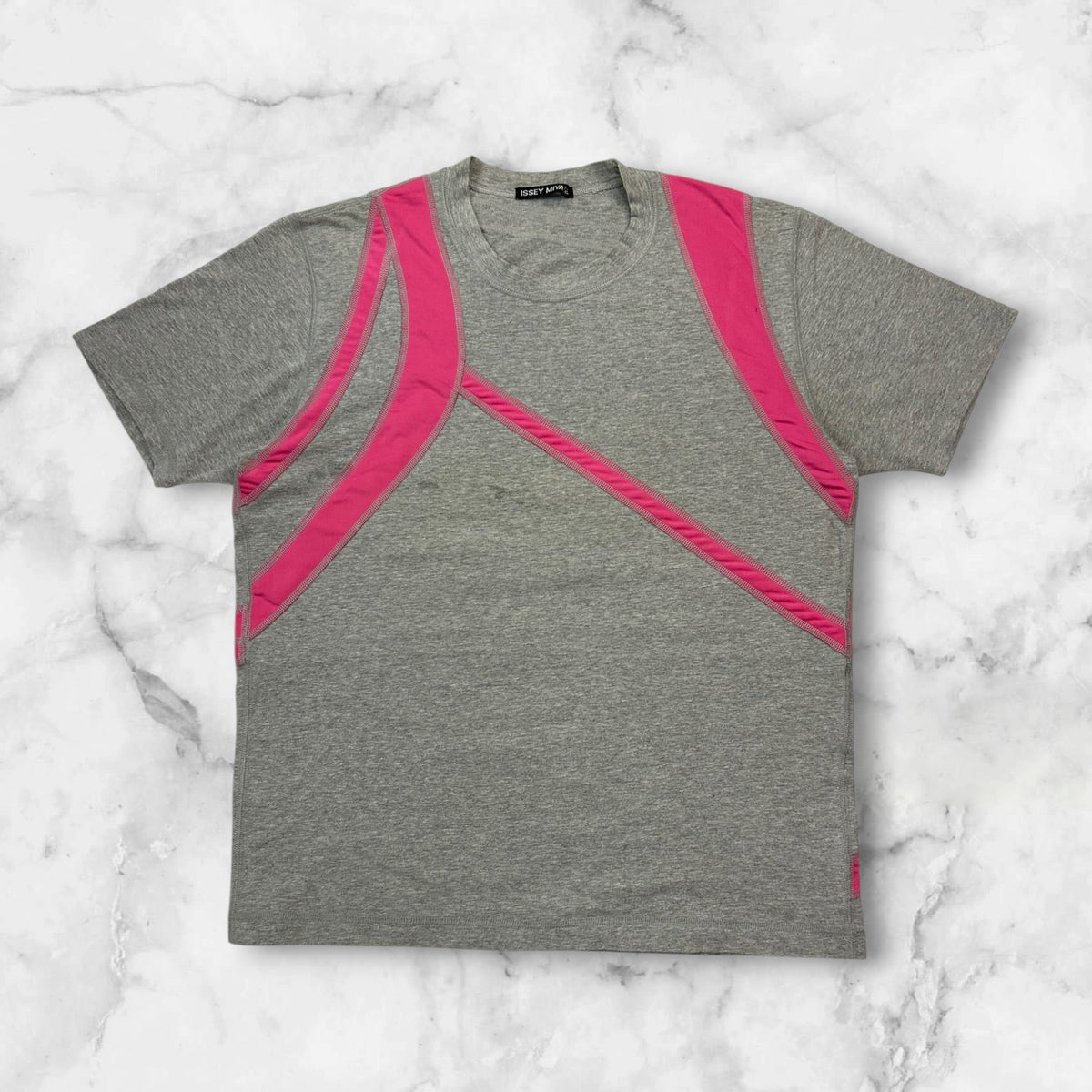 ISSEY MIYAKE TWO TONE           T-SHIRT PINK GREY