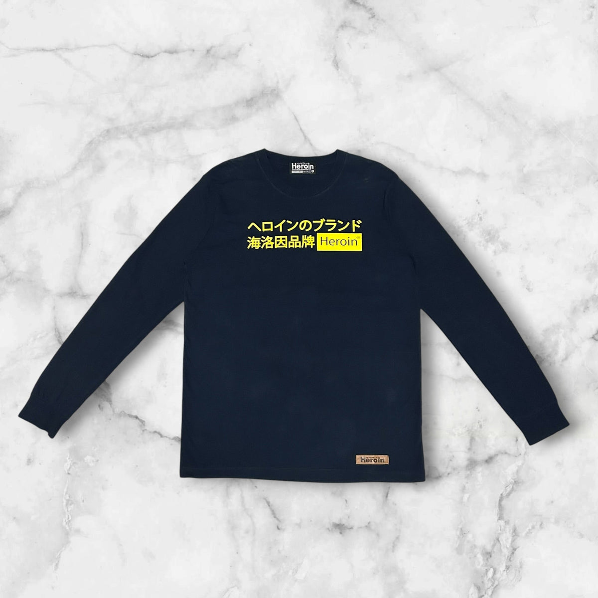 HEROIN
LONG SLEEVE LOGO T-SHIRT NAVY