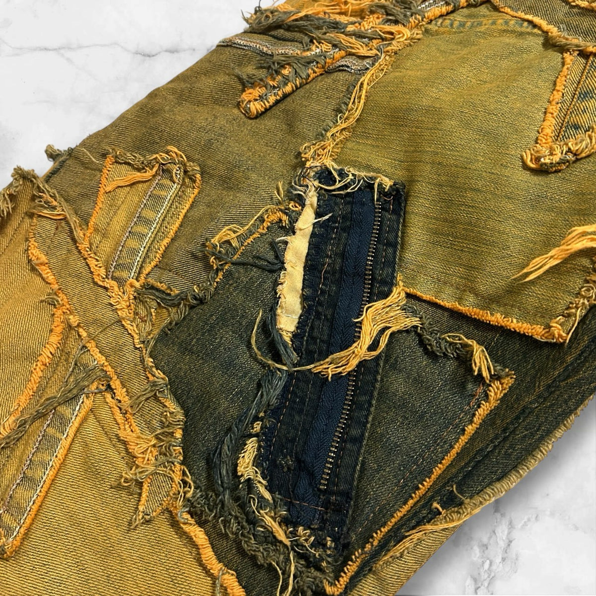 NO BRAND WIDE LEG PATCHWORK PANTS