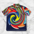 U FOR U
ABSTRACT SWIRL PRINT SHORT POLO SHIRT