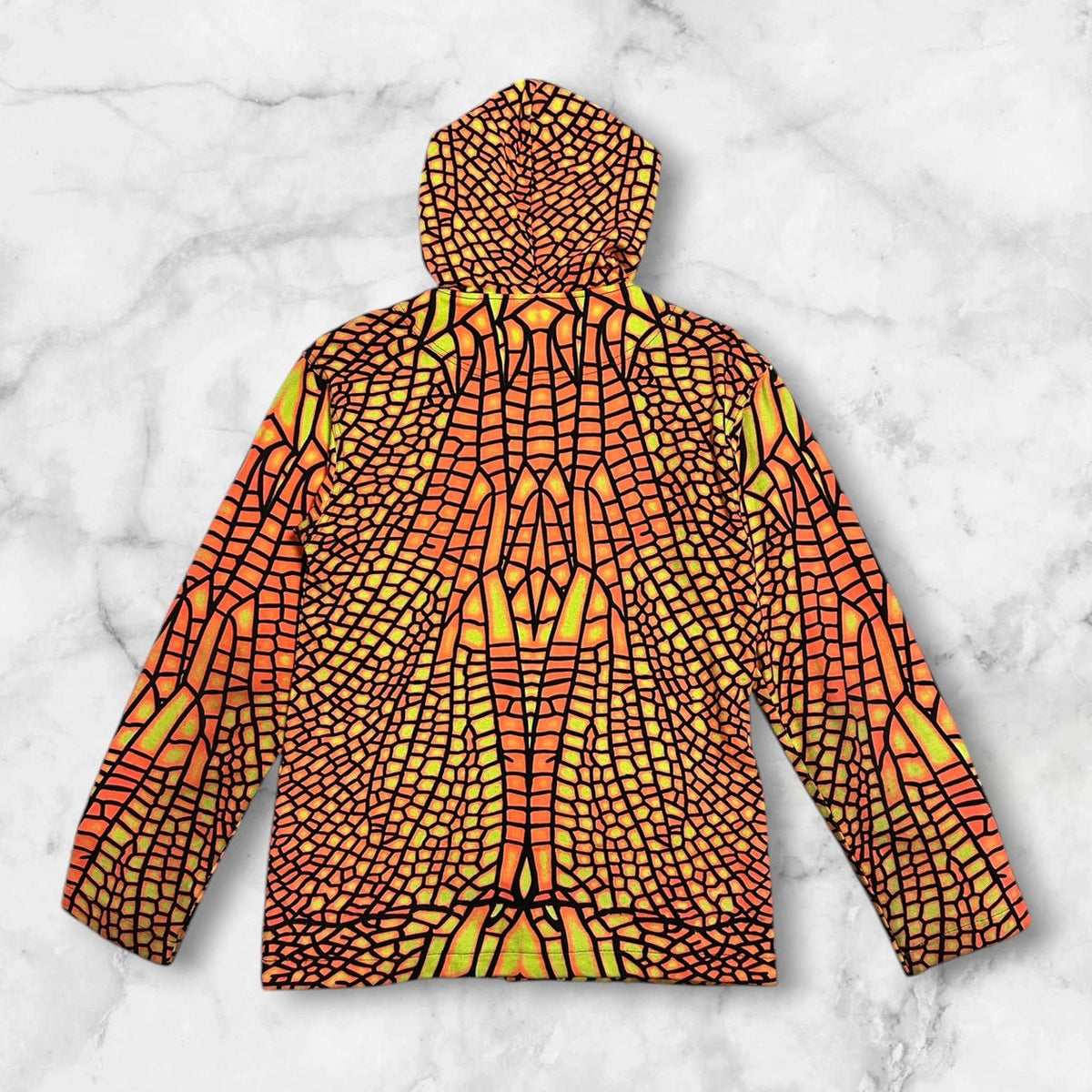 SPACE TRIBE
NEON SNAKESKIN PATTERN ZIP HOODIE
