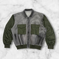 NO BRAND MESH PANEL ZIP JACKET GREEN