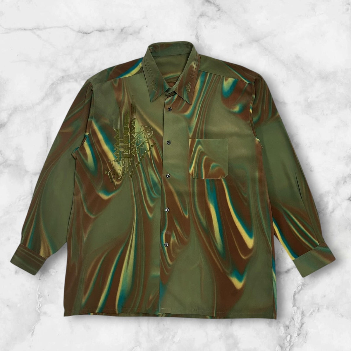 ABSTRACT PATTERN SHIRT GREEN