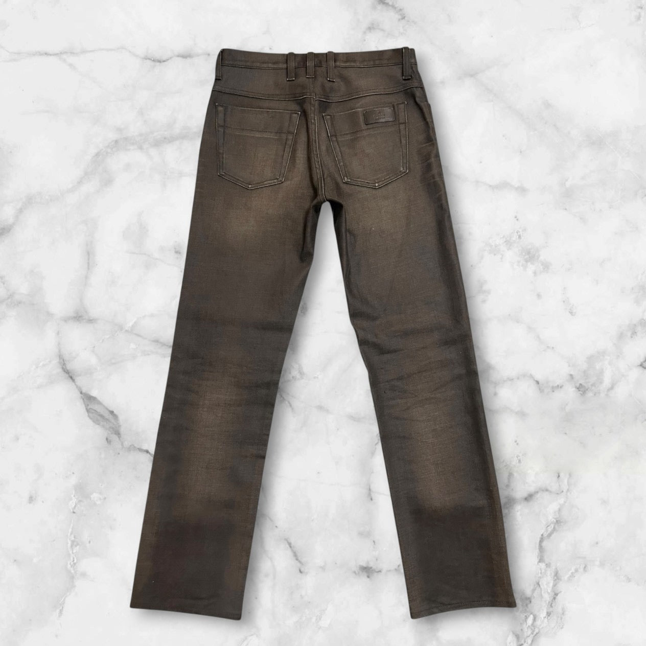 GUCCI SLIM FIT WASHED DENIM JEANS BROWN